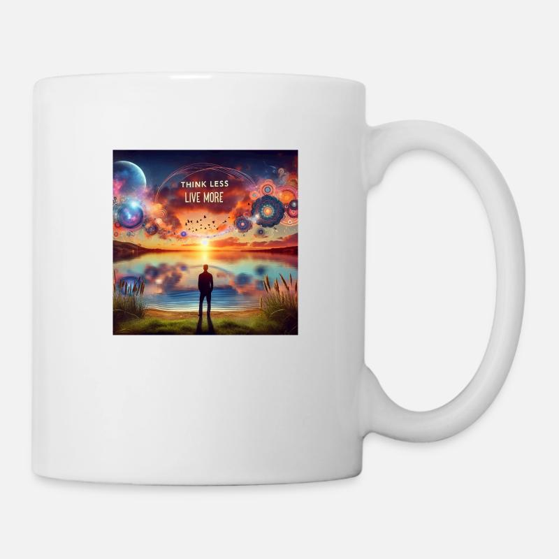 Penser moins, vivre plus - Mug blanc - blanc