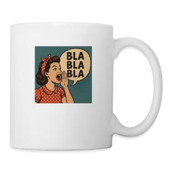 Retro Mädchen Schreien Bla Bla Bla Bla Bla Bla - Tasse - Weiß - Rechts