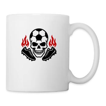 Fussball Skelett Fussballschuhe - Tasse - Weiß - Rechts