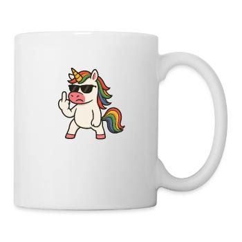 Mittelfinger Einhorn - Tasse - Weiß - Rechts