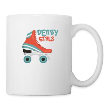 Derby Girls Do It On All Fours Patinage Roller Derb - Mug blanc - blanc - Droite