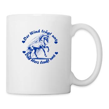 Pferd Herz blau - Tasse - Weiß - Rechts