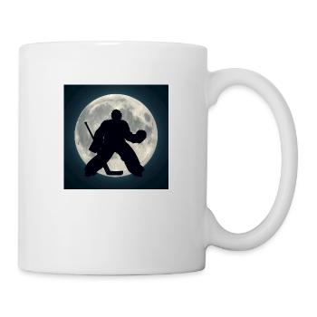 Sports - Hockey sur glace, gardien de but au clair de lune - Mug blanc - blanc - Droite