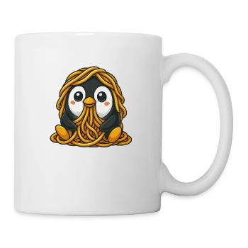 Drôle Pingouin Spaghetti Nouilles Pâtes Italie - Mug blanc - blanc - Droite