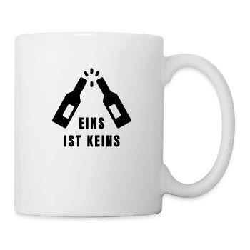 EINS IST KEINS - Lustiges Bier T-Shirt Motiv black - Tasse - Weiß - Rechts