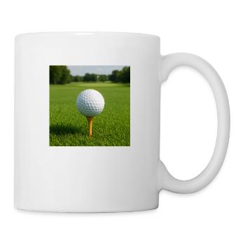 Sport - Golf, Golfball auf dem Abschlag - Tasse - Weiß - Rechts