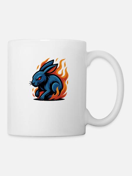 Hase – Moon Runner | Urbanes Zodiac-Maskottchen - Tasse - Weiß
