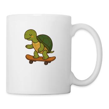 Skater Turtle – Cool Turtle on Skateboard - Mug - white - Right