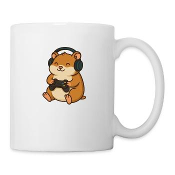 Gamer Hamster – Funny animal motif for gamers & Ne - Mug - white - Right