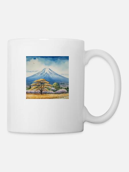 Spring view of Fuji - Mug - white
