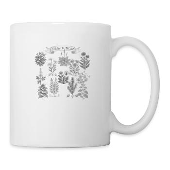 Herbal Medicine | Heilpflanzen-Kunst mit Vintage-B - Tasse - Weiß - Rechts