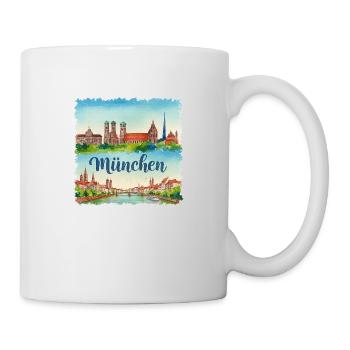 München Aquarell - Tasse - Weiß - Rechts