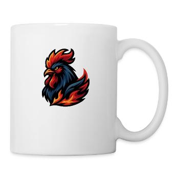 Coq – Crête de feu | Mascotte du zodiaque urbain - Mug blanc - blanc - Droite