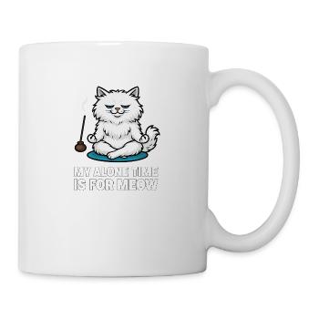 Mon temps seul est pour miaouer – Chat zen sarcastique - Mug blanc - blanc - Droite