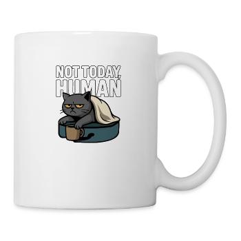 Not Today, Human – Sarcastic Lazy Cat Design - Mug - white - Right