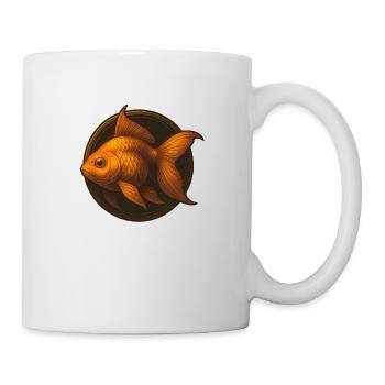 Goldfisch Tierkopf Design in Emblem - Tasse - Weiß - Rechts