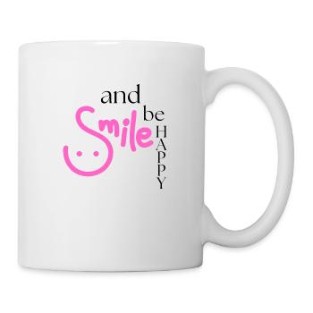 Smile and be happy - Mug - white - Right