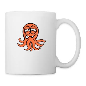 pieuvre pieuvre pieuvre calmar céphalopode drôle idiot - Mug blanc - blanc - Droite