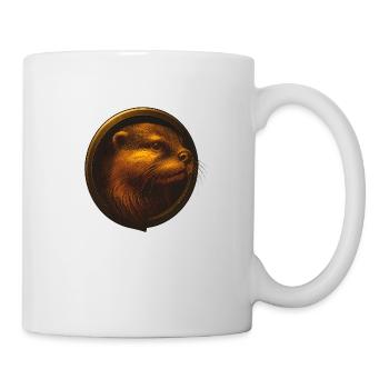 Otter in Emblem – Niedlich & clever im Tierkreis - Tasse - Weiß - Rechts