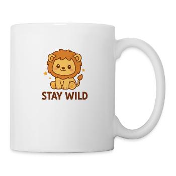 Stay Wild – Cute Chibi Lion in Kawaii Style - Mug - white - Right