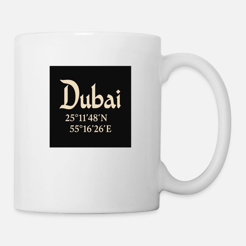 Coordonnées Dubaï Burj Khalifa - Mug blanc - blanc