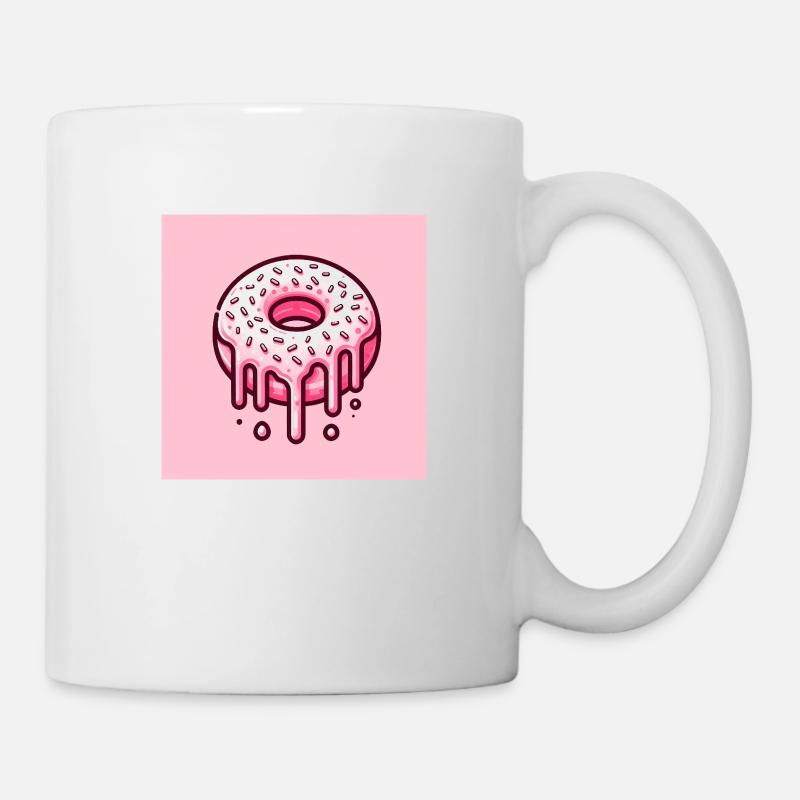 Pinker Donut - Tasse - Weiß