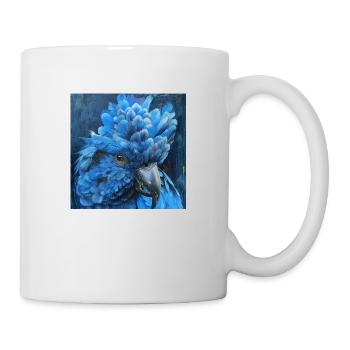 Blauer Hyazinth Papagei Kopf Portrait Südamerika - Tasse - Weiß - Rechts