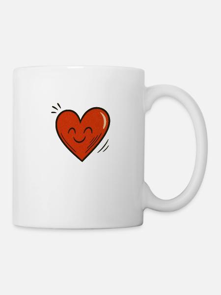 Hüpfendes Herz – Wenn Liebe tanzt - Tasse - Weiß