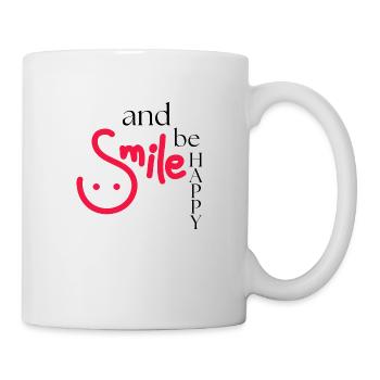 Smile and be happy - Mug - white - Right