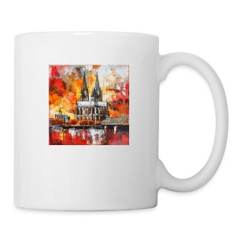 Cologne Cathedral City Skyline Rhine Bridge Ship Museu - Mug - white - Right