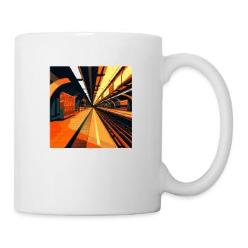 Graphic subway station geometrically warm colors - Mug - white - Right