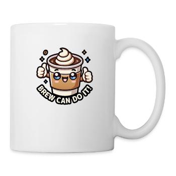 Kawaii Chibi Coffee – Brew Can Do It Fun Food Pun - Mug - white - Right
