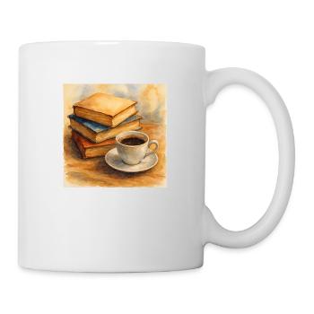 Livre et café - Mug blanc - blanc - Droite