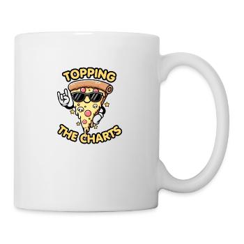 Kawaii Chibi Pizza Topping the Charts Fun Food Pun - Mug - white - Right