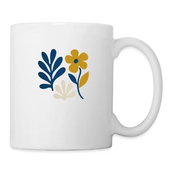 Floral Composition – Blue & Mustard - Mug - white - Right