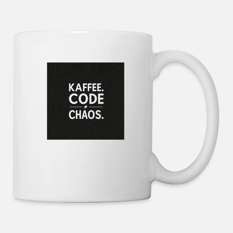 Kaffee, Code, Chaos - Tasse - Weiß