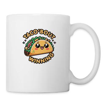 Kawaii Chibi Taco 'bout Winning Funny Food Wortspiel - Tasse - Weiß - Rechts
