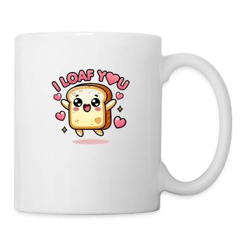 Pain chibi kawaii - Je te loaf drôle de jeu de mots - Mug blanc - blanc - Droite