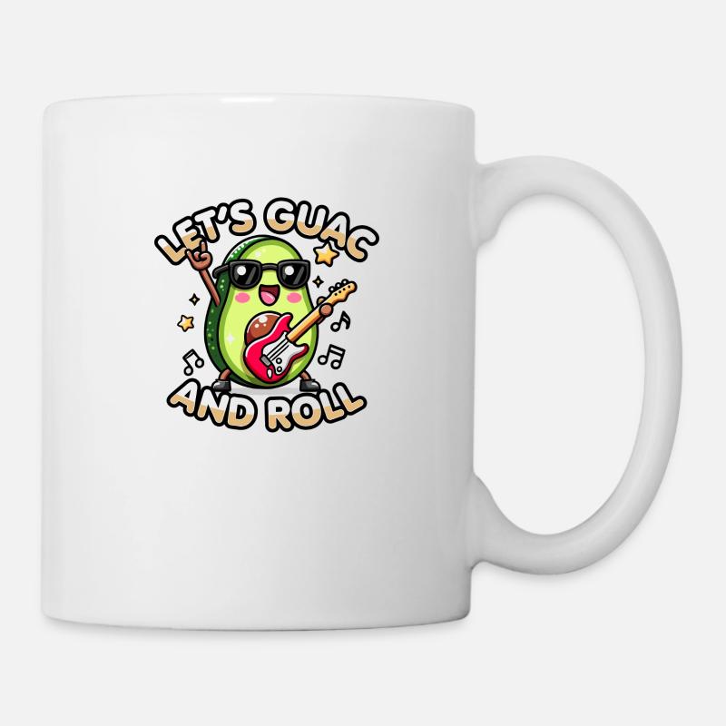 Kawaii Chibi Avocat Let’s Guac & Roll Funny Food - Mug blanc - blanc