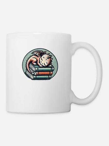 Baby Dragon Bücher - Tasse - Weiß