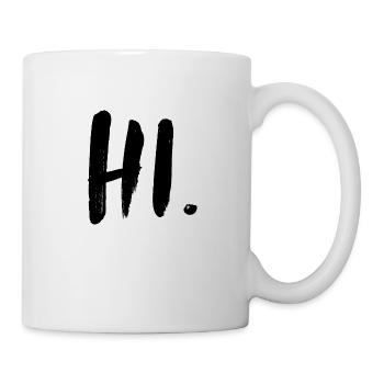 Salut. Bonjour. Robuste. Bonne journée. Un mot, une chemise. - Mug blanc - blanc - Droite