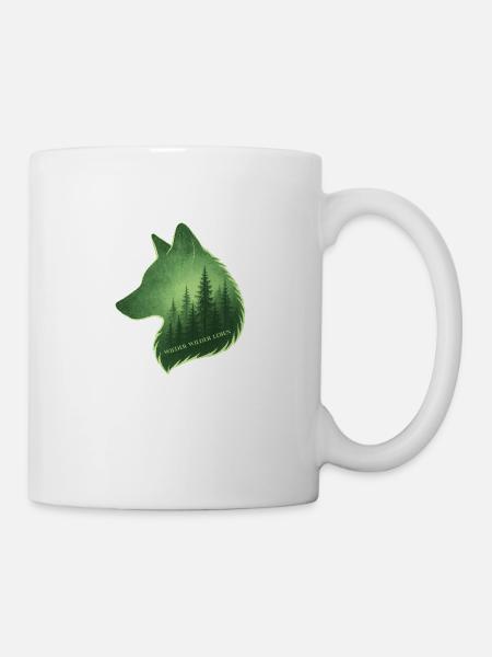 grüner Fuchskopf - WiederWilderLeben - Tasse - Weiß