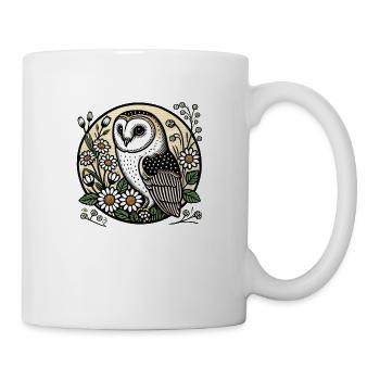 Vintage Schleiereule - Tasse - Weiß - Rechts