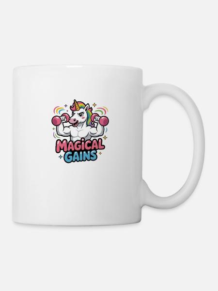 Unicorn Magical Gains - Tasse - Weiß