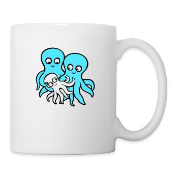 Pieuvre Maman Papa Enfant Bébé Mère Père Famille - Mug blanc - blanc - Droite