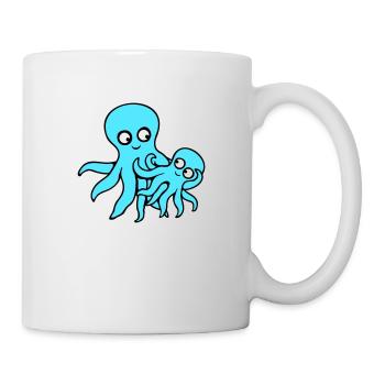 Pieuvre Maman Papa Enfant Bébé Mère Père Famille - Mug blanc - blanc - Droite