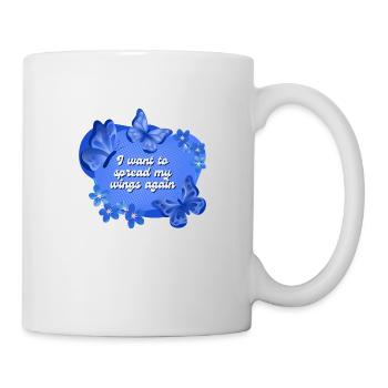 Je veux à nouveau déployer mes ailes Schmetterlinge - Mug blanc - blanc - Droite