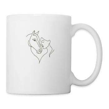 Pferde knuddeln - Tasse - Weiß - Rechts