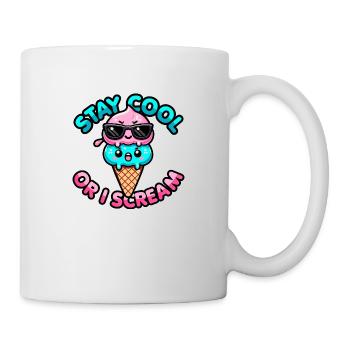 Kawaii Frozen Treat – Stay Cool or I Scream - Mug - white - Right