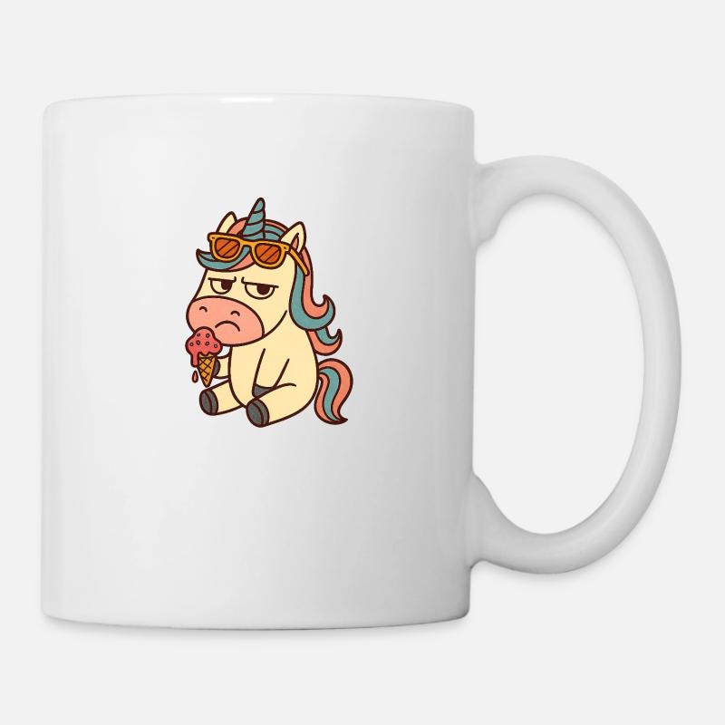 Einhorn mit Eis - Tasse - Weiß